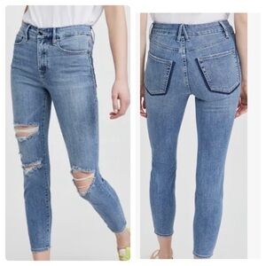 Good American Jeans Sz 2/26 Womens Good Legs Crop - Blue617 Pocket Highlight